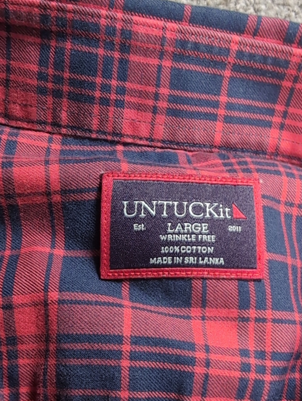 UNTUCKit Lot of 3 Plaid Cotton Wrinkle Free Long Sleeve Button Down Size Large - Picture 4 of 12